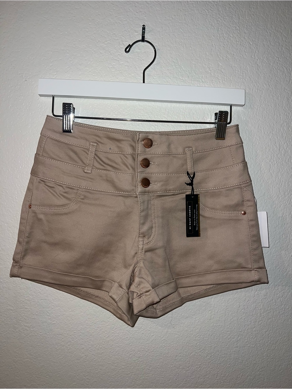 Charlotte Russe High-Waist Tan Shorts